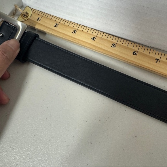 Classic Men's Modern Chic Preppy Black Leather Belt - Picture 8 of 14